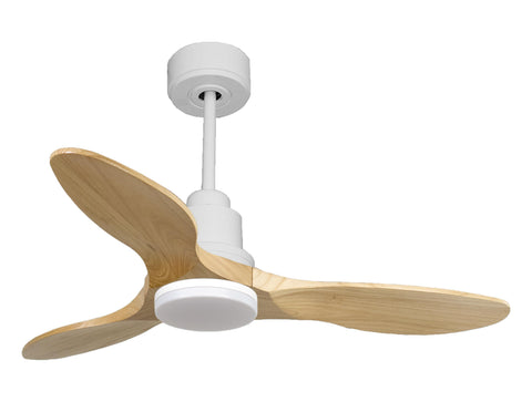 Ventilador de techo Reversible Termostato Dimable Wifi Motor DC Techos Inclinados Mando a Distancia Luz tres tonos Hypersilence Memoria 1