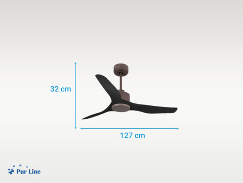 Ventilador de techo Reversible Termostato Wifi Motor DC Techos Inclinados Mando a Distancia Adaptador 2/3 Aspas Hypersilence Memoria 2