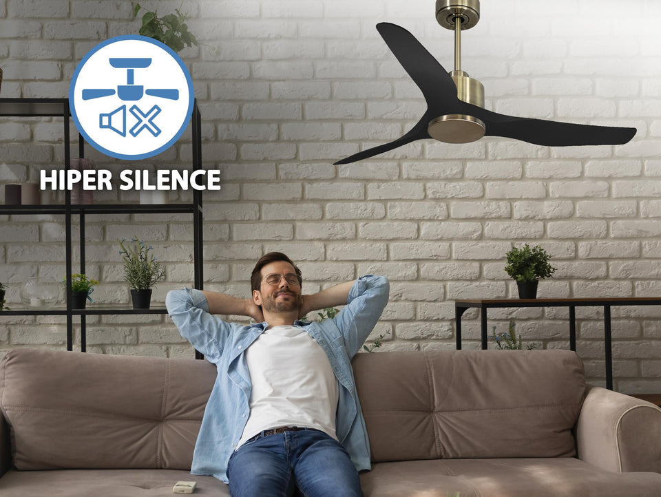 Ventilador de techo Reversible Termostato Wifi Motor DC Techos Inclinados Mando a Distancia Adaptador 2/3 Aspas Hypersilence Memoria 5