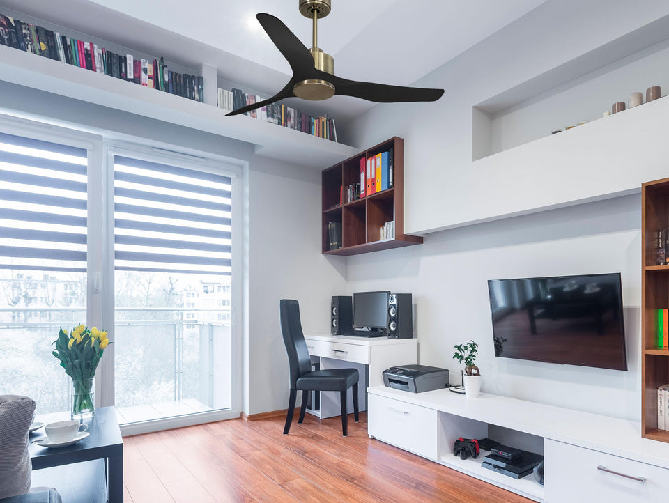 Ventilador de techo Reversible Termostato Wifi Motor DC Techos Inclinados Mando a Distancia Adaptador 2/3 Aspas Hypersilence Memoria 6