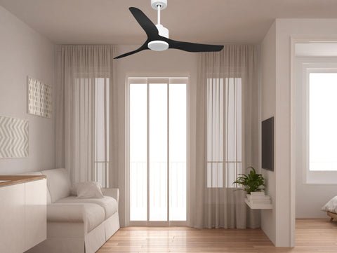 Ventilador de techo Reversible Termostato Wifi Motor DC Techos Inclinados Mando a Distancia Adaptador 2/3 Aspas Hypersilence Memoria 7