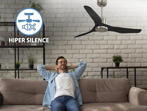 Ventilador de techo Reversible Termostato Wifi Motor DC Techos Inclinados Mando a Distancia Adaptador 2/3 Aspas Hypersilence Memoria 3