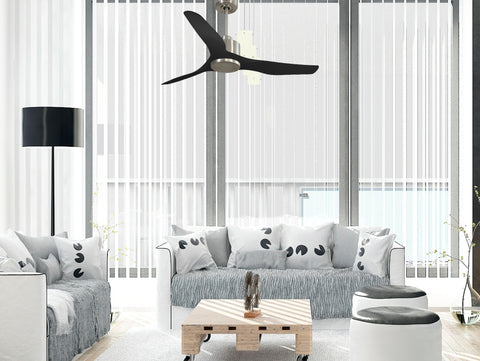 Ventilador de techo Reversible Termostato Wifi Motor DC Techos Inclinados Mando a Distancia Adaptador 2/3 Aspas Hypersilence Memoria 7