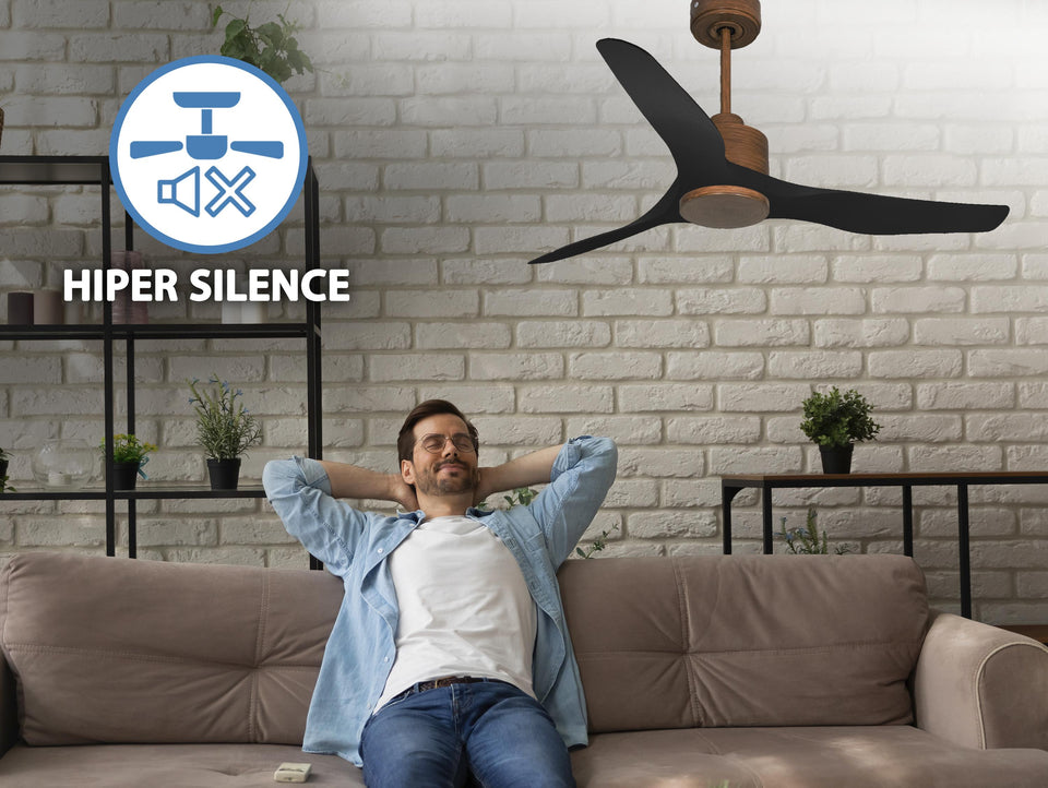 Ventilador de techo Reversible Termostato Wifi Motor DC Techos Inclinados Mando a Distancia Adaptador 2/3 Aspas Hypersilence Memoria 3