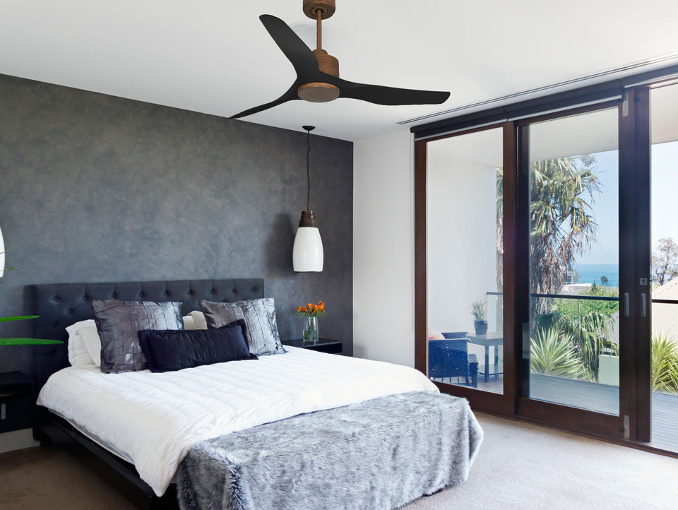 Ventilador de techo Reversible Termostato Wifi Motor DC Techos Inclinados Mando a Distancia Adaptador 2/3 Aspas Hypersilence Memoria 6