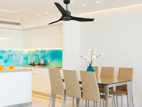 Ventilador de techo Reversible Termostato Wifi Motor DC Techos Inclinados Mando a Distancia Adaptador 2/3 Aspas Hypersilence Memoria 7