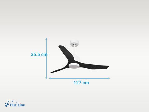 Ventilador de techo Reversible Termostato Dimable Wifi Motor DC Techos Inclinados Mando a Distancia Luz tres tonos Adaptador 2/3 Aspas Hypersilence Memoria 2