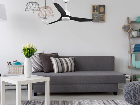 Ventilador de techo Reversible Termostato Dimable Wifi Motor DC Techos Inclinados Mando a Distancia Luz tres tonos Adaptador 2/3 Aspas Hypersilence Memoria 5