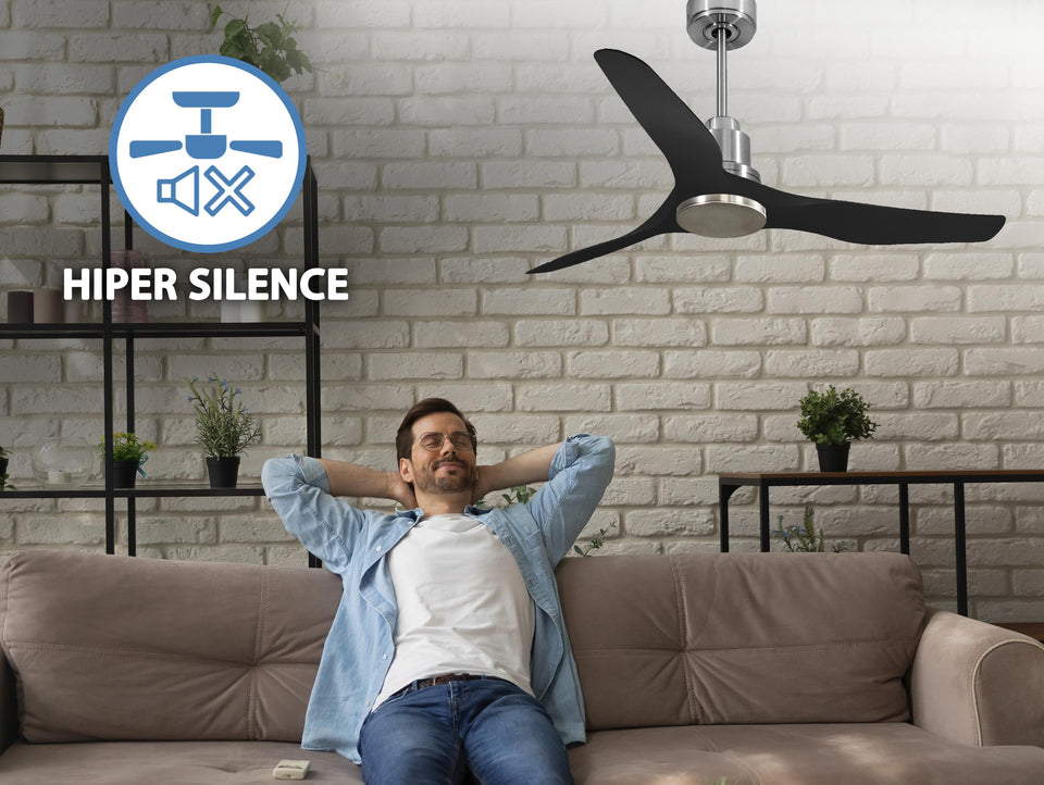 Ventilador de techo Reversible Termostato Wifi Motor DC Techos Inclinados Mando a Distancia Adaptador 2/3 Aspas Hypersilence Memoria 5