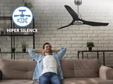 Ventilador de techo Reversible Termostato Wifi Motor DC Techos Inclinados Mando a Distancia Adaptador 2/3 Aspas Hypersilence Memoria 5