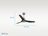 Ventilador de techo Reversible Termostato Wifi Motor DC Techos Inclinados Mando a Distancia Adaptador 2/3 Aspas Hypersilence Memoria 6