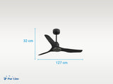 Ventilador de techo Reversible Termostato Wifi Motor DC Techos Inclinados Mando a Distancia Adaptador 2/3 Aspas Hypersilence Memoria 4
