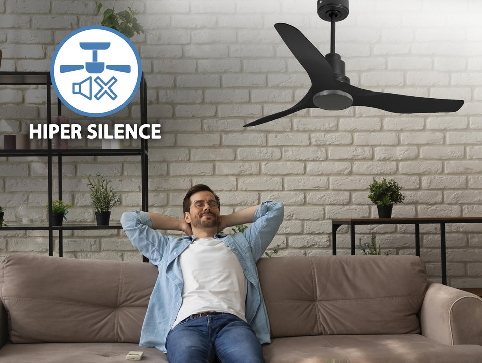 Ventilador de techo Reversible Termostato Wifi Motor DC Techos Inclinados Mando a Distancia Adaptador 2/3 Aspas Hypersilence Memoria 5