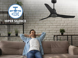 Ventilador de techo Reversible Termostato Wifi Motor DC Techos Inclinados Mando a Distancia Adaptador 2/3 Aspas Hypersilence Memoria 5