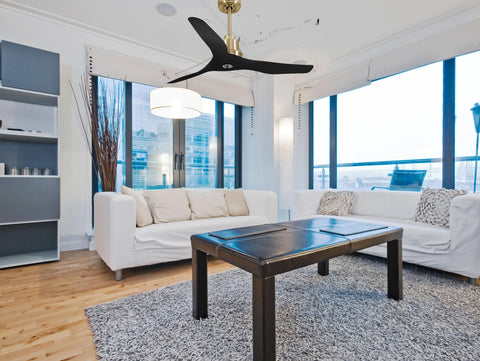 Ventilador de techo Reversible Termostato Dimable Wifi Motor DC Techos Inclinados Mando a Distancia Luz tres tonos Adaptador 2/3 Aspas Hypersilence Memoria 2