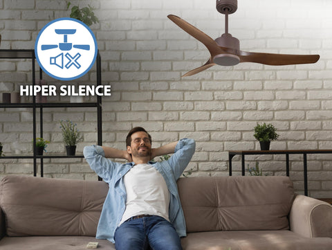 Ventilador de techo Reversible Termostato Wifi Motor DC Techos Inclinados Mando a Distancia Adaptador 2/3 Aspas Hypersilence Memoria 2