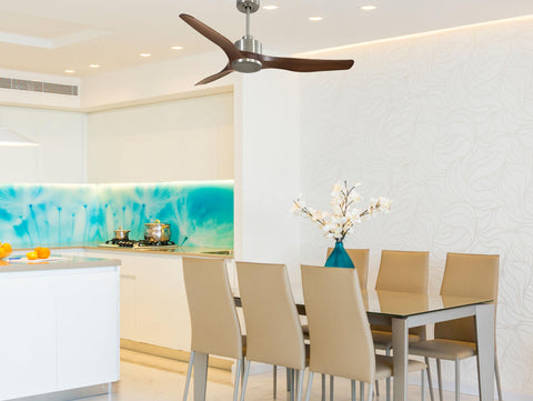 Ventilador de techo Reversible Termostato Wifi Motor DC Techos Inclinados Mando a Distancia Adaptador 2/3 Aspas Hypersilence Memoria 5