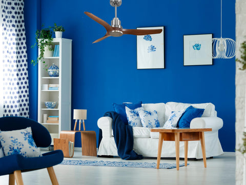 Ventilador de techo Reversible Termostato Wifi Motor DC Techos Inclinados Mando a Distancia Adaptador 2/3 Aspas Hypersilence Memoria 2