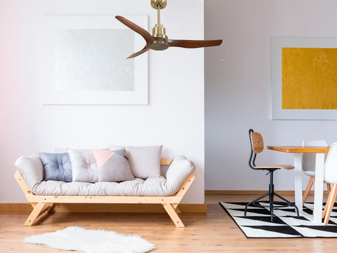 Ventilador de techo Reversible Termostato Wifi Motor DC Techos Inclinados Mando a Distancia Adaptador 2/3 Aspas Hypersilence Memoria 2