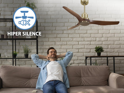 Ventilador de techo Reversible Termostato Wifi Motor DC Techos Inclinados Mando a Distancia Adaptador 2/3 Aspas Hypersilence Memoria 4