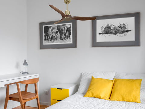 Ventilador de techo Reversible Termostato Wifi Motor DC Techos Inclinados Mando a Distancia Adaptador 2/3 Aspas Hypersilence Memoria 5