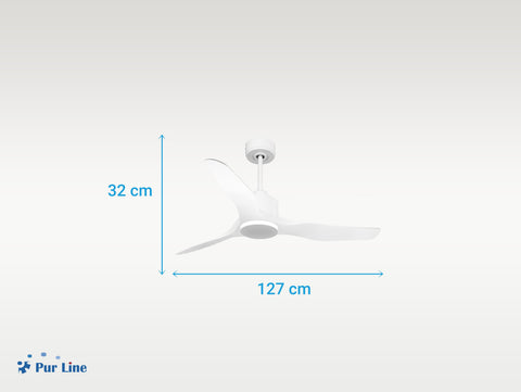 Ventilador de techo Reversible Termostato Wifi Motor DC Techos Inclinados Mando a Distancia Adaptador 2/3 Aspas Hypersilence Memoria 3