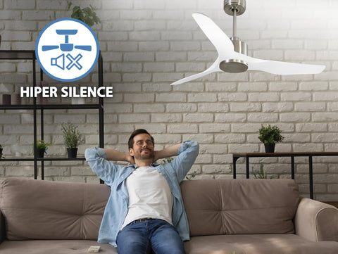 Ventilador de techo Reversible Termostato Wifi Motor DC Techos Inclinados Mando a Distancia Adaptador 2/3 Aspas Hypersilence Memoria 3