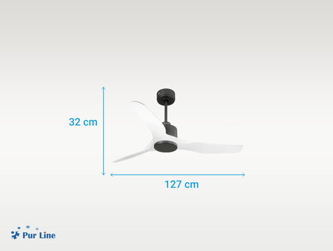 Ventilador de techo Reversible Termostato Wifi Motor DC Techos Inclinados Mando a Distancia Adaptador 2/3 Aspas Hypersilence Memoria 6
