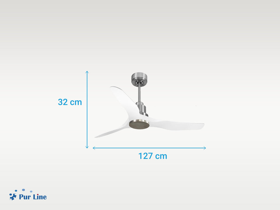 Ventilador de techo Reversible Termostato Wifi Motor DC Techos Inclinados Mando a Distancia Adaptador 2/3 Aspas Hypersilence Memoria 4