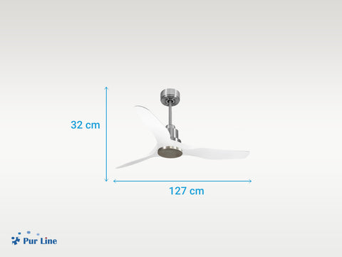 Ventilador de techo Reversible Termostato Wifi Motor DC Techos Inclinados Mando a Distancia Adaptador 2/3 Aspas Hypersilence Memoria 4