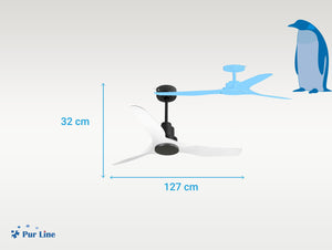 Ventilador de techo Reversible Termostato Wifi Motor DC Techos Inclinados Mando a Distancia Adaptador 2/3 Aspas Hypersilence Memoria 3