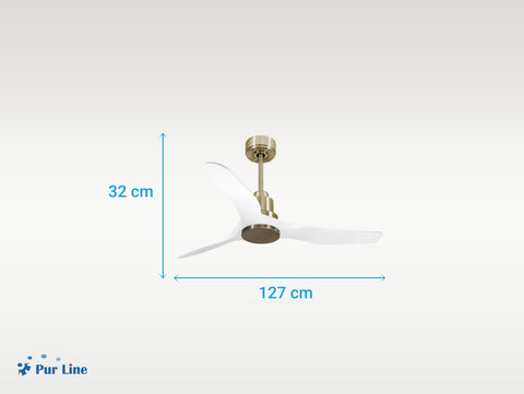 Ventilador de techo Reversible Termostato Wifi Motor DC Techos Inclinados Mando a Distancia Adaptador 2/3 Aspas Hypersilence Memoria 3