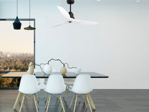 Ventilador de techo Reversible Termostato Dimable Wifi Motor DC Techos Inclinados Mando a Distancia Luz tres tonos Adaptador 2/3 Aspas Hypersilence Memoria 5