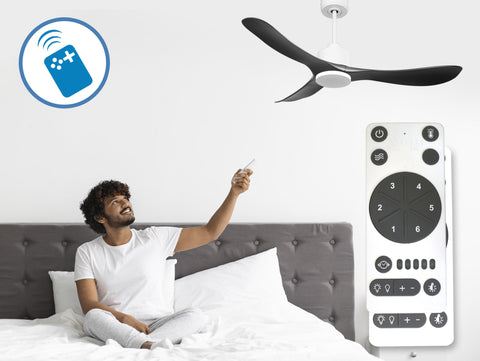 Ventilador de techo Reversible Termostato Wifi Motor DC Techos Inclinados Mando a Distancia Hypersilence Memoria 2