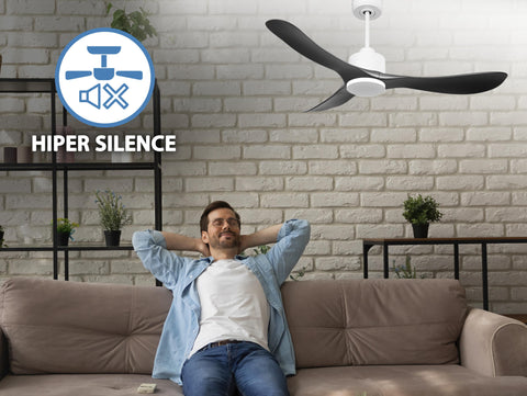 Ventilador de techo Reversible Termostato Wifi Motor DC Techos Inclinados Mando a Distancia Hypersilence Memoria 3