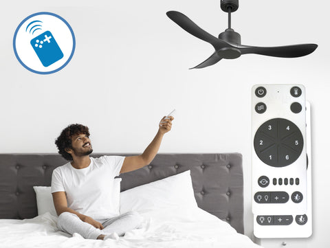 Ventilador de techo Reversible Termostato Wifi Motor DC Techos Inclinados Mando a Distancia Hypersilence Memoria 5