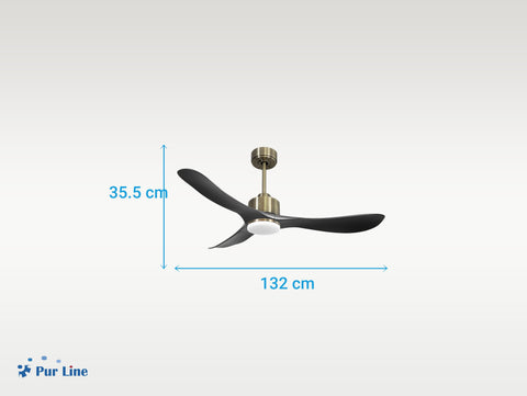 Ventilador de techo Reversible Termostato Dimable Wifi Motor DC Techos Inclinados Mando a Distancia Luz tres tonos Hypersilence Memoria 3