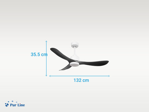 Ventilador de techo Reversible Termostato Dimable Wifi Motor DC Techos Inclinados Mando a Distancia Luz tres tonos Hypersilence Memoria 6