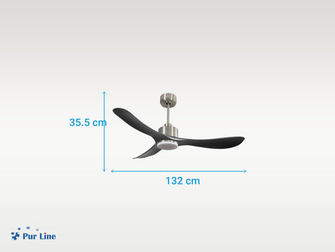 Ventilador de techo Reversible Termostato Dimable Wifi Motor DC Techos Inclinados Mando a Distancia Luz tres tonos Hypersilence Memoria 5