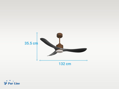 Ventilador de techo Reversible Termostato Dimable Wifi Motor DC Techos Inclinados Mando a Distancia Luz tres tonos Hypersilence Memoria 5