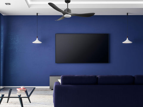 Ventilador de techo Reversible Termostato Dimable Wifi Motor DC Techos Inclinados Mando a Distancia Luz tres tonos Hypersilence Memoria 6