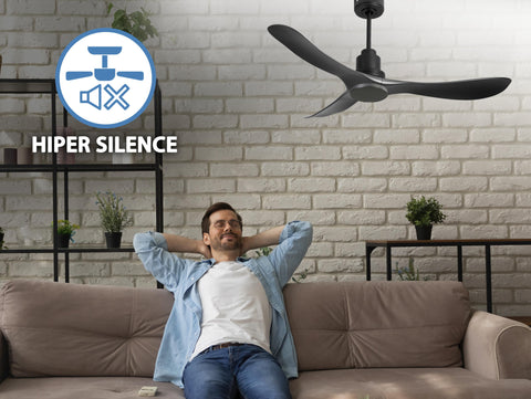Ventilador de techo Reversible Termostato Wifi Motor DC Techos Inclinados Mando a Distancia Hypersilence Memoria 6