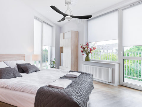 Ventilador de techo Reversible Termostato Vendible Pais Wifi Motor DC Techos Inclinados Mando a Distancia Hypersilence Memoria 2