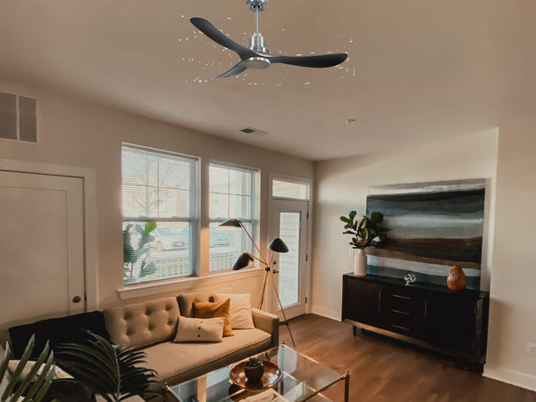 Ventilador de techo Reversible Termostato Wifi Motor DC Techos Inclinados Mando a Distancia Hypersilence Memoria 2