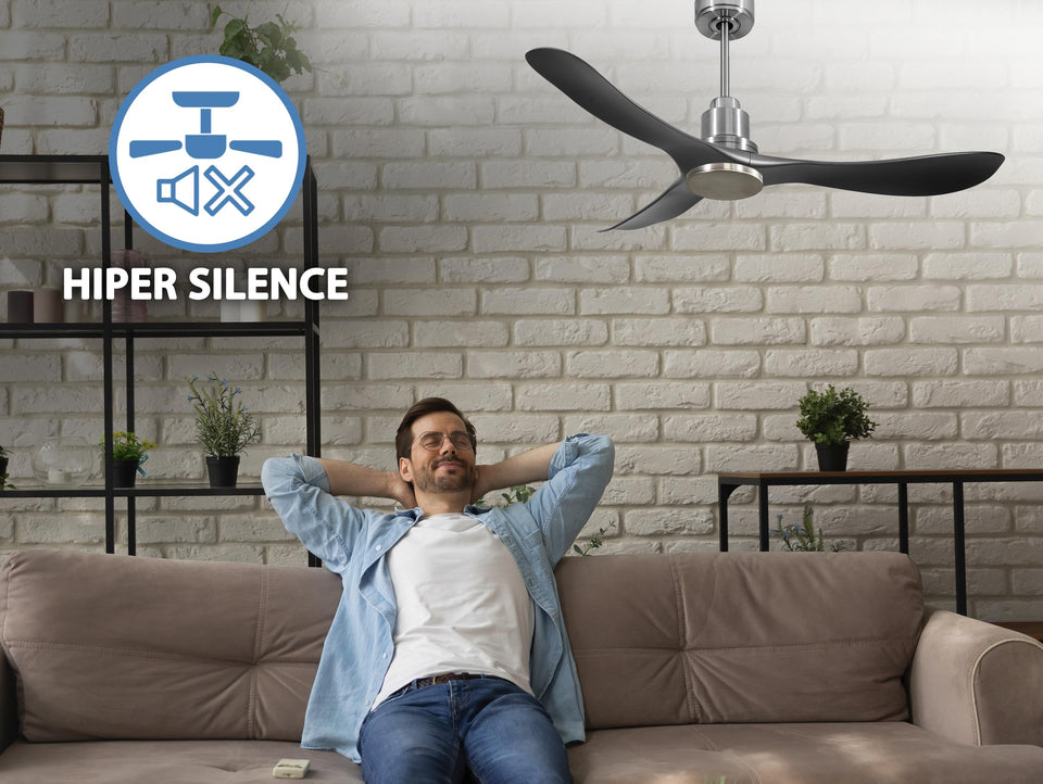 Ventilador de techo Reversible Termostato Wifi Motor DC Techos Inclinados Mando a Distancia Hypersilence Memoria 3