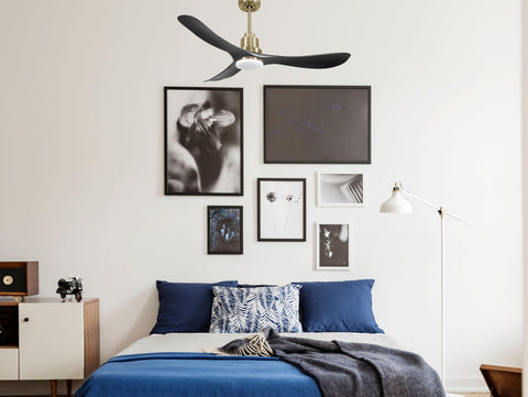 Ventilador de techo Reversible Termostato Dimable Wifi Motor DC Techos Inclinados Mando a Distancia Luz tres tonos Hypersilence Memoria 4