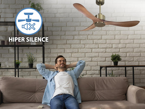 Ventilador de techo Reversible Termostato Wifi Motor DC Techos Inclinados Mando a Distancia Hypersilence Memoria 5