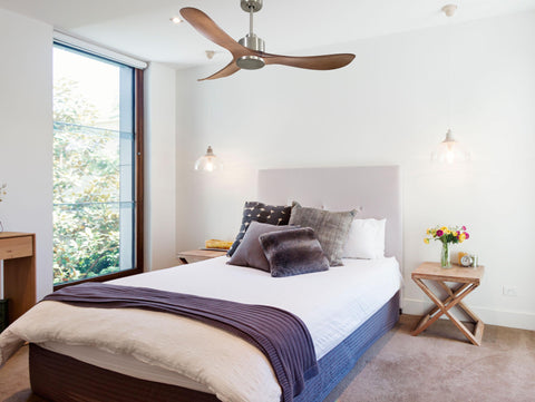 Ventilador de techo Reversible Termostato Wifi Motor DC Techos Inclinados Mando a Distancia Hypersilence Memoria 7