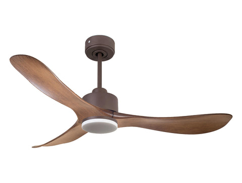 Ventilador de techo Reversible Termostato Dimable Wifi Motor DC Techos Inclinados Mando a Distancia Luz tres tonos Hypersilence Memoria 1