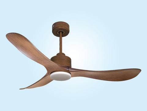 Ventilador de techo Reversible Termostato Dimable Wifi Motor DC Techos Inclinados Mando a Distancia Luz tres tonos Hypersilence Memoria 3